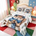thumbnail image 2 of Manfei Xmas Holiday Season Queen Comforter Set,Snowy Pink Christmas Comforter Sets Queen,Xmas Reversible,3pcs,1 Comforter and 2 Pillowcases, 2 of 7
