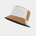 thumbnail image 2 of Prolriy Bucket Hat Women's Fall/Winter Pinstripe Corduroy Two Tone Splicing Basin Hat Vacation Sun Hat Fashion Fisherman Hat Hats for Women Beige, 2 of 2