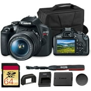 Canon EOS Rebel T7 DSLR Camera with 18-55mm Lens | 24.1MP, APS-C, DIGIC 4+, Wi-Fi & NFC | Bundle with 64GB Memory Card, Shoulder Bag
