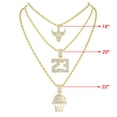 thumbnail image 2 of Deck Your Neck with This Iced Out Selection of Layered Hip Hop Word Pendents on Twisted Rope Chains. Elevate Your Look - Shout Out Your Vibe! - GJM Neck 293 GOLD, 2 of 4