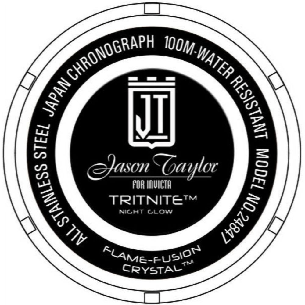 Invicta Men's Jason Taylor Black Steel Bracelet & Case Quartz Blue Dial Analog Watch 24847
