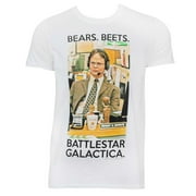 The Office Men's White Battlestar Galactica T-Shirt-XLarge