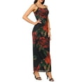 thumbnail image 4 of INSPIRE CHIC Floral Mesh Dress for Women's Sleeveless Spaghetti Strap Cami Bodycon Maxi Dresses XS Black, 4 of 5
