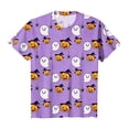 thumbnail image 4 of CAICJ98 Halloween T Shirts for Women Ghosts Pumpkins T-Shirt Halloween Party Funny Graphic Tee Tops Short Sleeve Women’s Halloween Shirt (Purple,4XL), 4 of 8