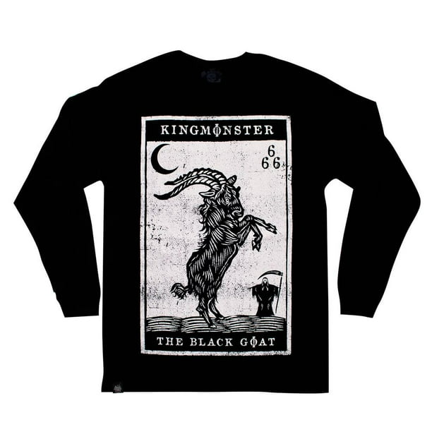 Playera Manga Larga Kingmonster Black Goat Kingmonster Estampado