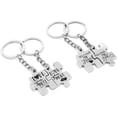 thumbnail image 3 of 12 Pack Puzzle Piece Keychains for Couples Lovers Birthday, His and Her Anniversary Gift, Silver, 6 Designs, 1.2 x 3.3 in, 3 of 5