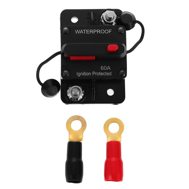 Disjoncteur 60 Ampères avec Réinitialisation Manuelle 12v-48v Dc Étanche pour Audio de Voiture Marine Rv Bateau Panneau Solaire et Protection Moteur de Pêche à la Traîne