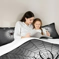 thumbnail image 5 of Castle Fairy Kids Teens Adults Spider Web 3 Pieces Queen Comforter Set,Abstract Stripes Lines Ultra Soft Bedding Sets,Gothic Style Bedding Comforter Set Breathable,Microfiber Bedroom Decor, 5 of 8
