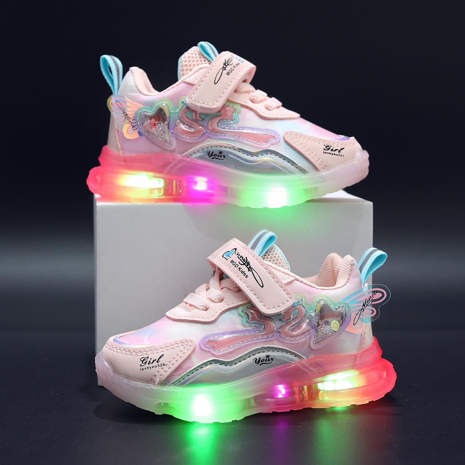 Baby Shoes Led Light Up Shoes Walking Shoes Casual Shoes Girls' Sneakers,Size 3 Years-3.5 Years