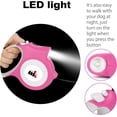 thumbnail image 2 of Retractable Dog Leash with Light 15 Poop Bags, Dispenser 16ft Extendable Dog Walking Leash for Small Dogs up to 55 lbs, Non-Slip Handle - Pink, 2 of 6