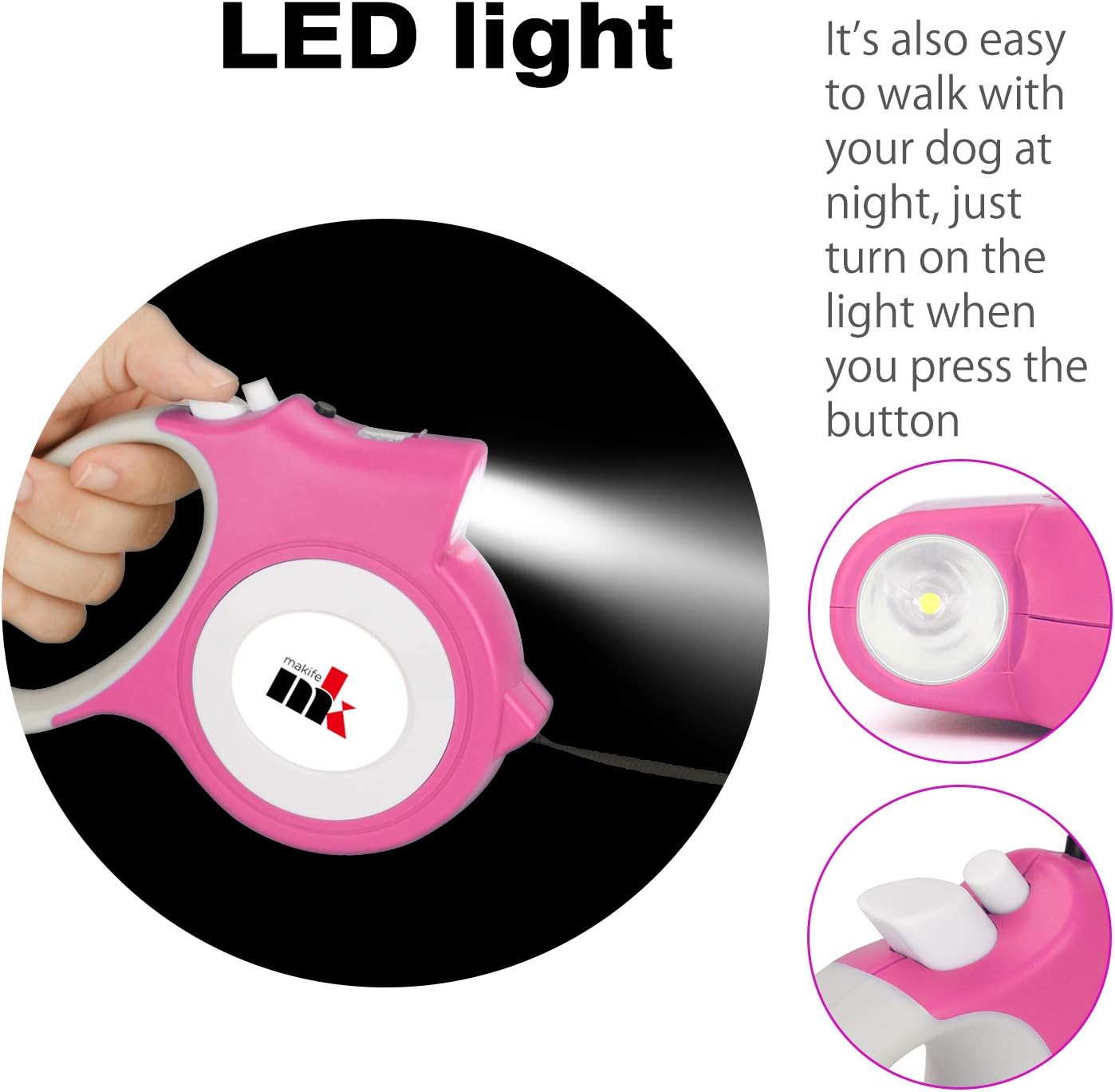 Mowis Retractable Dog Leash with LED Light 5m photo 5