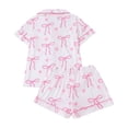 thumbnail image 4 of Ensemble de Shorts à Manches Courtes pour Femmes, Polyester Coton Fin et Doux, Vêtements de Détente Décontractés, Pyjama, 4 of 8