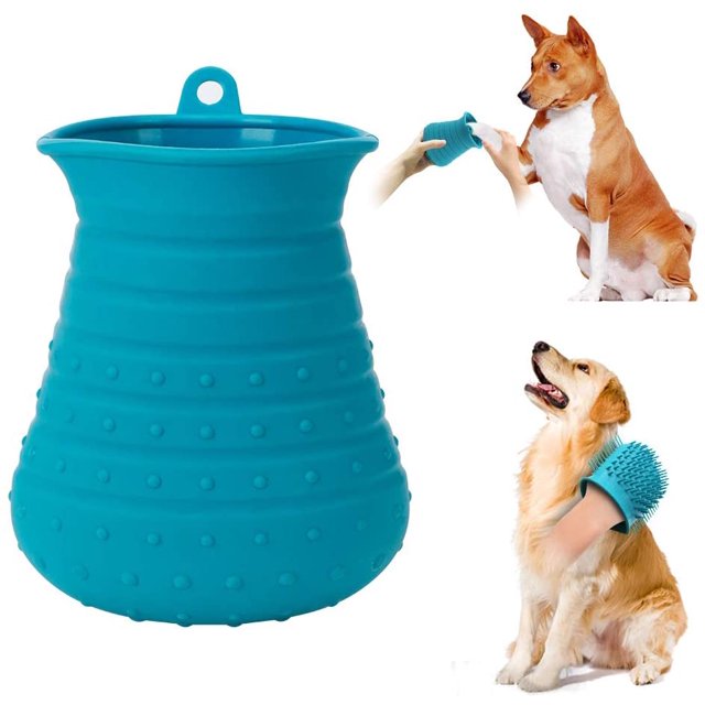 Taza de limpieza de pata de perro Sincero limpiador de émbolo portátil 2 en 1 para mascotas