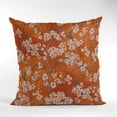 thumbnail image 5 of Plutus Persimmon Garden Cherry Blossoms Printed On A Linen Looking Polyester. Luxury Throw Pillow - Double sided 24" x 24", 5 of 5