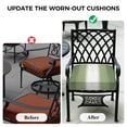 thumbnail image 5 of Outdoor Patio Cushion Covers 4 Pack Green Ombre Patio Chair Cushion Covers with Ties and Zipper Sage Green Ombre White Stripes Waterproof Outdoor Seat Cushion Covers for Patio Furniture 20"x18", 5 of 9