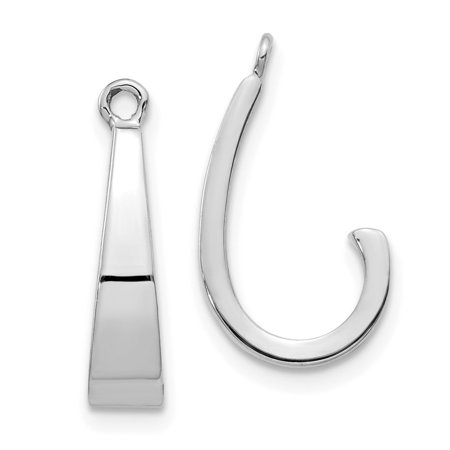 Diamond2Deal 14k White Gold J Hoop Earrings for Women Jackets (L- 0.75 in, W-0.16 in)