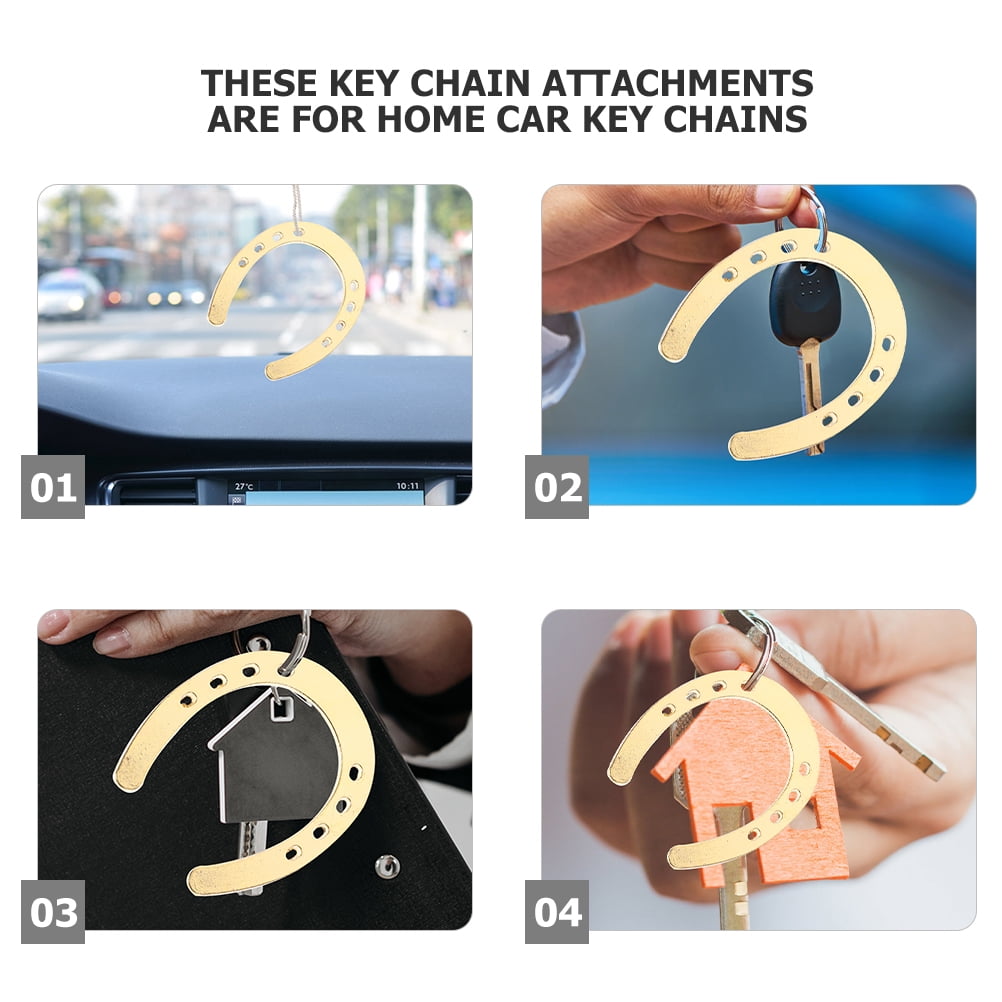 15 Pcs Lucky Horseshoe Keychain Small Key Ring Pendant Decor for Wedding Key Rings DIY DIY Horseshoes Pendants Office