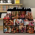 thumbnail image 4 of Custom Blanket Personalized Blanket with Photos Text Customized Picture Throw Blanket for Adult Kids Dad Mom Grandpa Grandma for Birthday Christmas Valentines, 10 Photos, 4 of 6