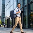 thumbnail image 3 of Men Business Laptop Backpack Travel Work Bag Multi Compartment External Charging Port Water Resistant Daily Commute Computer Bag, 3 of 5