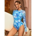 thumbnail image 7 of ALove Two Piece Rushguard Tied Swimsuit Women's Long Sleeve Print Sun Protection Surfing Swimwear, 7 of 7