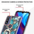 thumbnail image 4 of Compatible for Motorola Moto G Pure/Moto G Power 2022 Case with Ring Kickstand Holder Clear Floral Pattern Hybrid PC TPU Shockproof Protective Phone Case Cover for Women Girls, Green Flower, 4 of 5