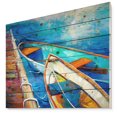 thumbnail image 1 of Design Art - Bateaux et Quai en Teinte Bleue, 1 of 5