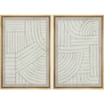 thumbnail image 2 of PixonSign Framed Wall Art Set Grunge Tribal Pattern Landscape Abstract Shapes Geometric Canvas Prints Cozy Neutral Minimal Decorative Nordic Zen Bohemian for Home Decoration - 24"x36"x2 Natural, 2 of 5