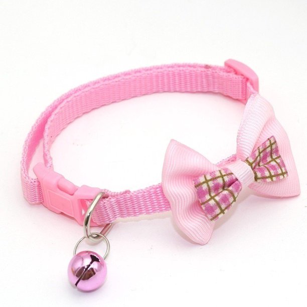 Bowknot Collar De Gato Con Campanas Hebilla Ajustable Pequeño Perro Cachorro Gatito Collares Accesorios Para Mascotas Encaje Con Campana Lindo JP4MY