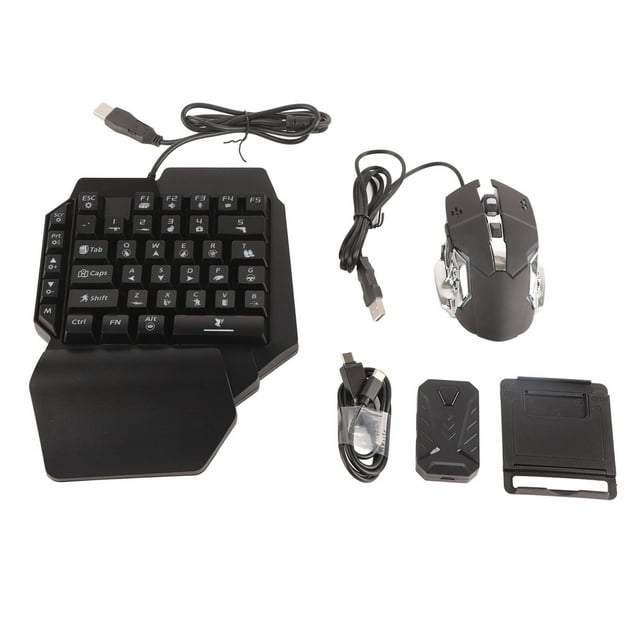 Ratón con teclado para juegos de media mano, teclado para juegos de media mano, sensación mecánica, teclado para juegos, combinación de teclado y ratón para juegos RGB con una ma