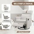 thumbnail image 5 of Aukfa Swivel Recliner Chair Rocker Nursery Chair Lounge Chair for Living Room Bedroom,Beige, 5 of 8