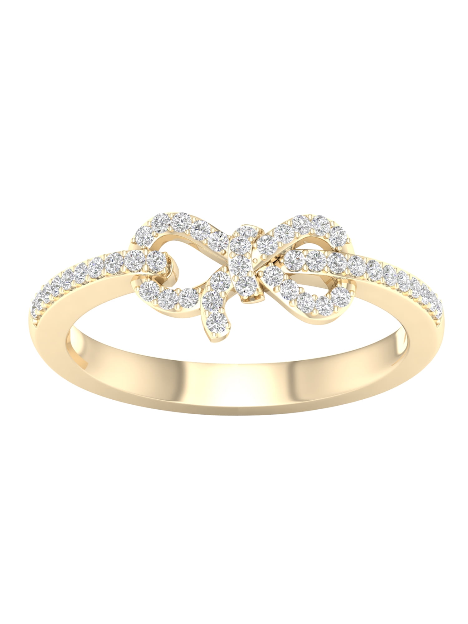 Imperial 1/6Ct TDW Diamond 10k Yellow Gold Knot Ring (H-I, I2)