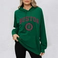 thumbnail image 2 of Boston Print Hoodies for Women Long Sleeve Hooded Sweatshirt Fall Casual Pullover Sweater, 2 of 4