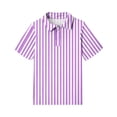 thumbnail image 5 of CCRFTGI Polo Shirts for Kids Girls Size 10-12 Striped Shirt Short Sleeve Polo Shirts School Uniform Athletic Sport Lapel Button Collared Polo Summer Tops Purple 9-10 Years, 5 of 7