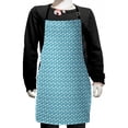 thumbnail image 1 of Abstract Kids Apron, Creative Monochromatic Pattern with Grunge Triangular Shapes, Boys Girls Apron Bib with Adjustable Ties for Cooking Baking Painting, Sea Blue and White, by Ambesonne, 1 of 2