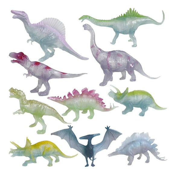 figatia 10 Pieces Assorted Luminous Dinosaur Model Prehistoric Animal Playset for Game