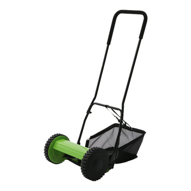 Aiqidi 12 inch Lawn Mower Adjustable Height Manual Push Reel Lawn Sweeper with 5 Blades & 23L