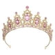 thumbnail image 1 of Tiara de corona de diamantes de imitación para Mujeres Unique Bargains Tono dorado rosa claro, 1 of 7