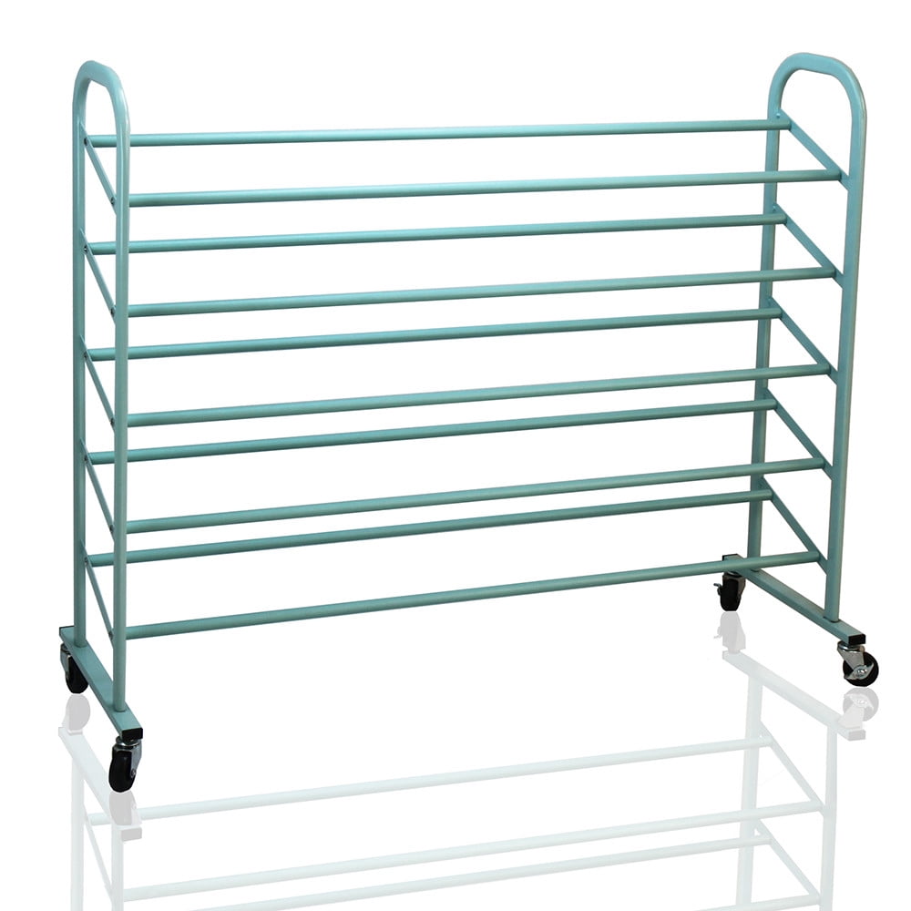 Oceanstar 5SR1606 5-Tier Metal Shoe Rack, Turquoise Color, 43 L x 13.75 W x 34.5 H inches, Fits 18 to 20 Pairs of Shoes
