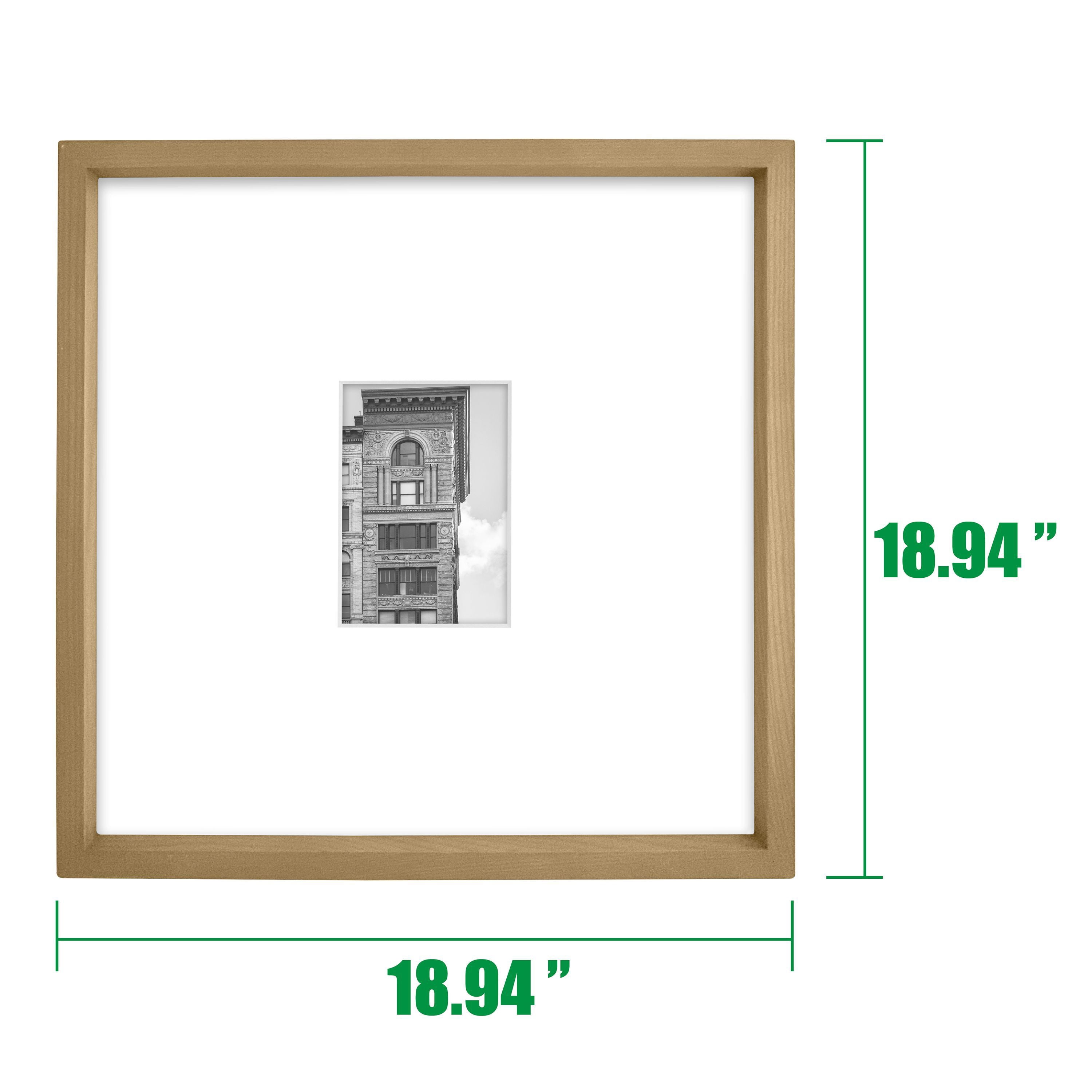 Better Homes & Gardens 18x18 Matted to 5x7 Gallery Wall Picture Frame, Natural Wood