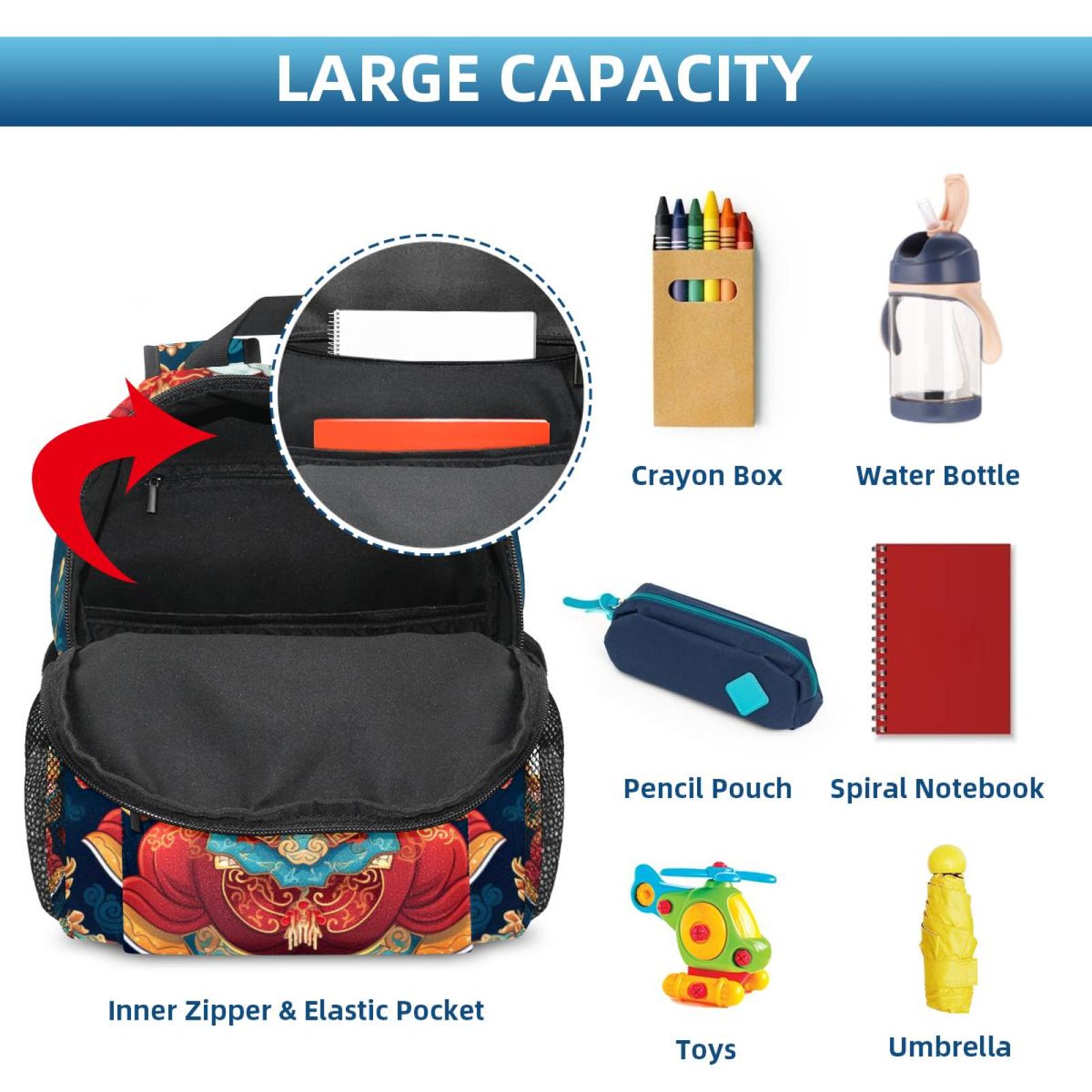 God of Wealth Adjustable Shoulder Strap Backpack - Large Capacity ...
