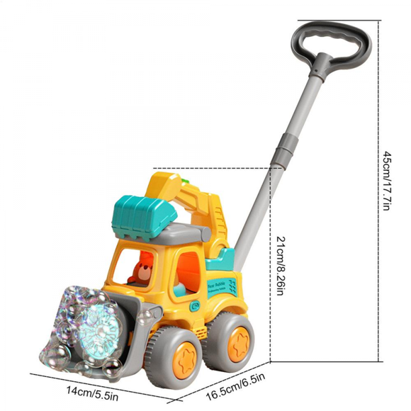 Electric Bubble Lawn Mower Toys for Kids, Automatic Bubbles Machine with Lights, Bubble Maker Blowers for Boys Girls Christmas Birthday Gifts(Yellow)