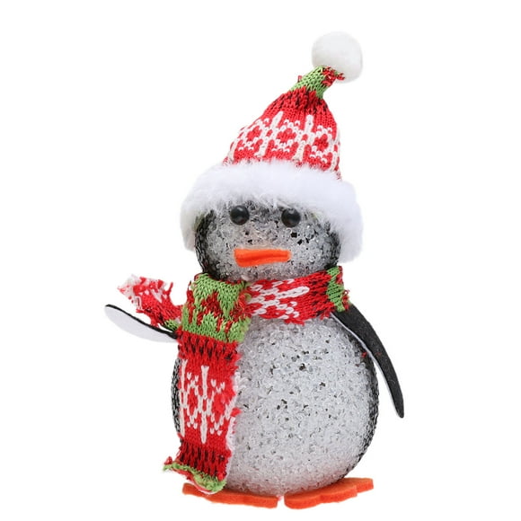 Lampe de Nuit de Bureau Lumineuse Pingouin LED de Noël Jouet Coloré Lumineux pour Décoration de Vitrine Bar