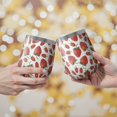 thumbnail image 2 of 12oz Stemless Wine Tumblers White Strawberry Plants Fruit Vacuum Insulated Stainless Steel Travel Tumbler Cups Mug with Lid and Straw for Champaign,Cocktail,Beer with Cleaning Brush, 2 of 5