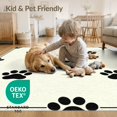 thumbnail image 4 of ODIKA Scattered Kitten Footprints Whimsical Border Tracks Round Print Refined for Small Living Room, Playroom, Bedroom, Easy Care Kids Safe, 4 of 7