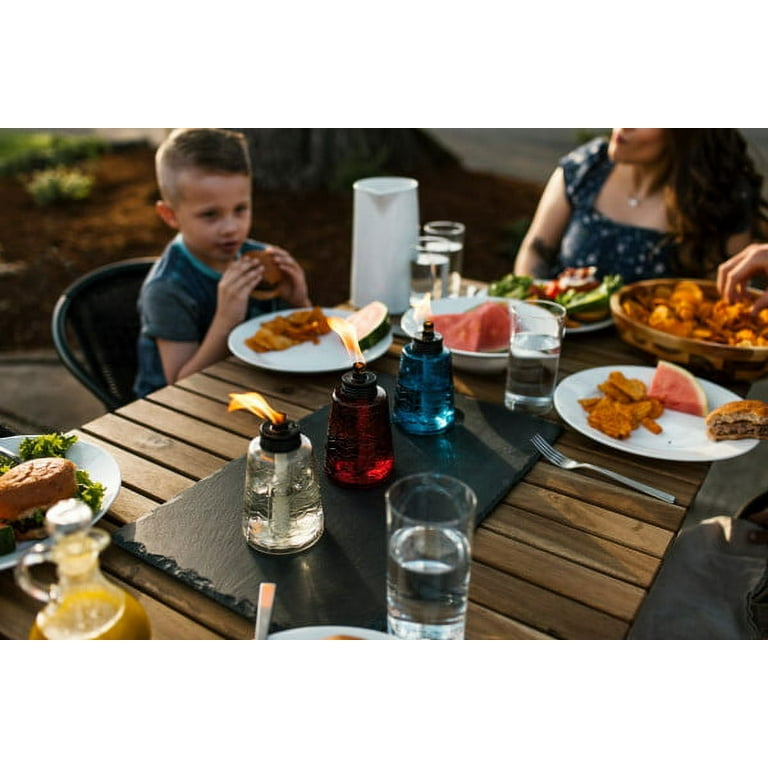 TIKI® Brand 6-inch Molded Glass Table Torch Red, White and Blue Assorted Colors 3-pack TIKI® Brand 6-inch Molded Glass Table Torch Red, White and Blue Assorted Colors 3-pack