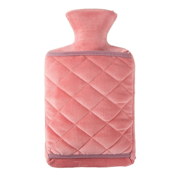 Bolsa de agua caliente con funda para aliviar dolores y terapia de calor. Almohadilla térmica para calentar las manos.
