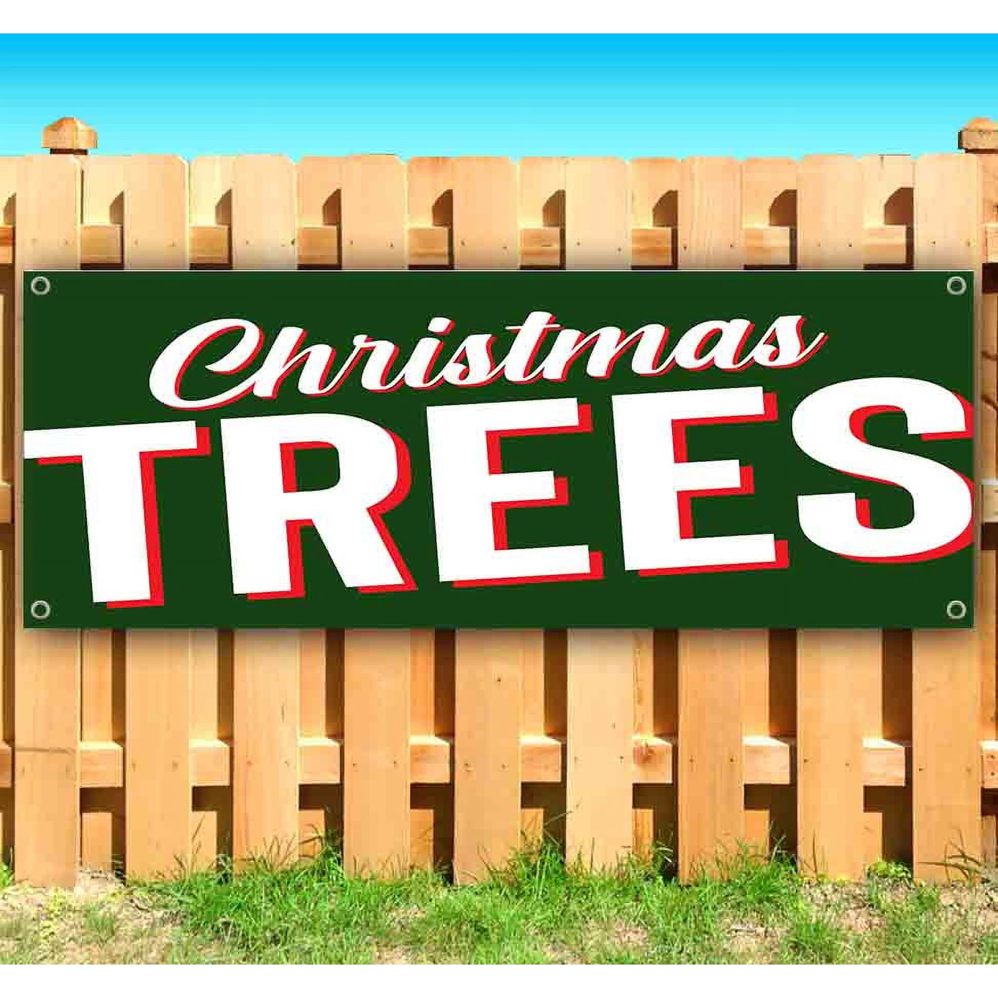 Christmas Trees Customizable 13 oz Banner Heavy-Duty Vinyl Single-Sided With Metal Grommets