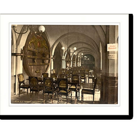 Historic Print, Court House cellar Bremen Germany, 16" x 20"