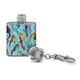 thumbnail image 2 of Seahorses Rainbow Ocean Undersea Tropical Pattern Stainless Steel 1oz Mini Flask Key Chain, 2 of 4