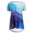 thumbnail image 5 of Georges Ensemble de Hauts d'Été pour Femmes 2024 T-Shirt à Col Rond Ample Décontracté à Imprimé Blouse à Manches Courtes, 5 of 5